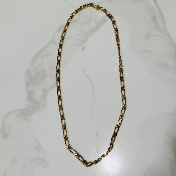 Monet Jewelry - Vintage 1970s Signed Monet Gold-Tone Figaro Chain Necklace